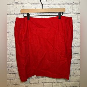 Talbots Red Wool Blend Holiday‎ Christmas Skirt Womens size 16